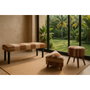 DKD Home Decor Reposapiés Algodón Mango Multicolor con Tapa