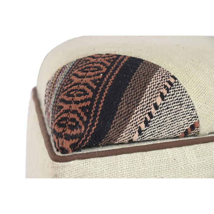 DKD Home Decor Reposapiés Algodón Mango Multicolor con Tapa