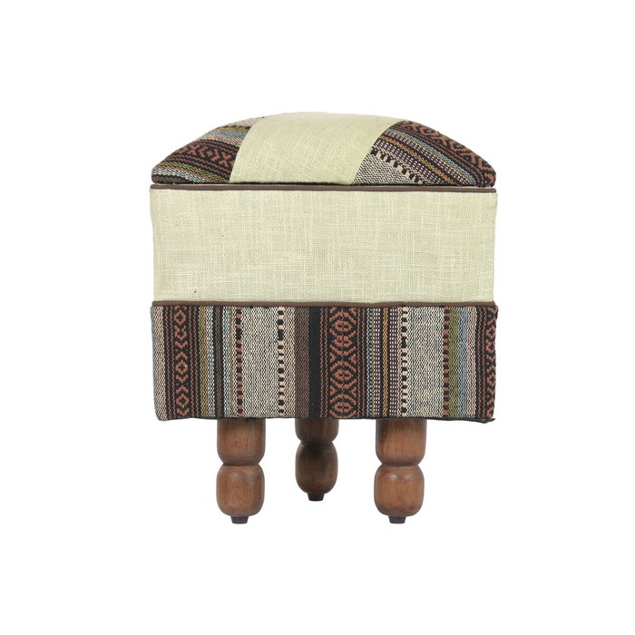 DKD Home Decor Reposapiés Algodón Mango Multicolor con Tapa