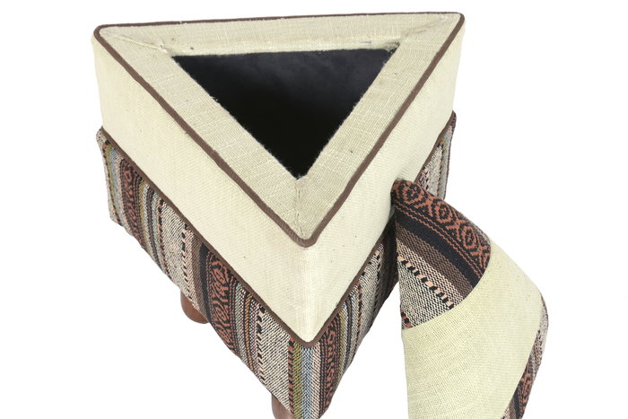 DKD Home Decor Afrkn Reposapiés Alpino Multicolor 40 x 40 x 45 cm Algodón y Mango