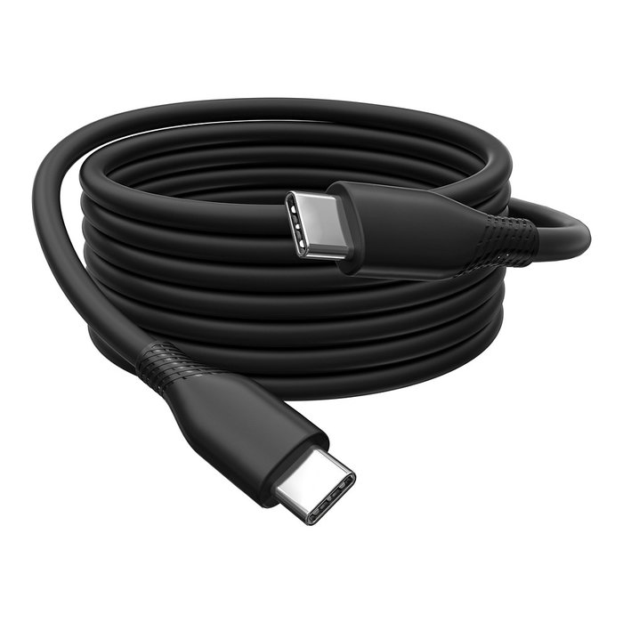 Digitus Cable USB-C a USB-C 2.0 Silicona 2 Metros Negro - Conector Tipo C Doble Macho, 0.48 Gbit/s, 60W Power Delivery