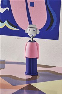 Alessi AM23 Sacacorchos, Resina Rosa/Azul