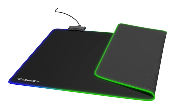 Genesis Boron 500 XXL RGB Alfombrilla de Ratón Gaming, Negro, Tela, Iluminación LED Multicolor, USB, 800x400 mm