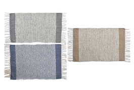 DKD Home Decor Surtido de 3 Alfombras Kilim de Algodón 80x50 cm con Diseño de Rombos
