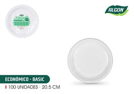 Algon Set 100 Plato Redondo Plástico Ecológico 20.5 cm (6 Unidades)