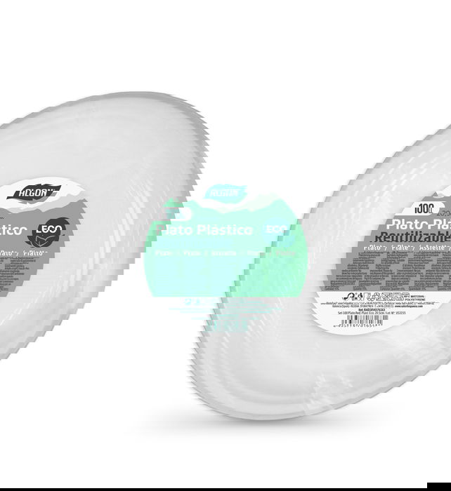 Algon Set 100 Plato Redondo Plástico Ecológico 20.5 cm (6 Unidades)