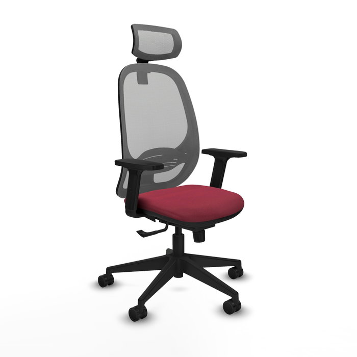 PIQUERAS Y CRESPO Silla de oficina Cilanco con mecanismo Sincro, Tela Granate y Malla Gris PIQUERAS Y CRESPO Silla de oficina Cilanco con mecanismo Sincro, Tela Granate y Malla Gris