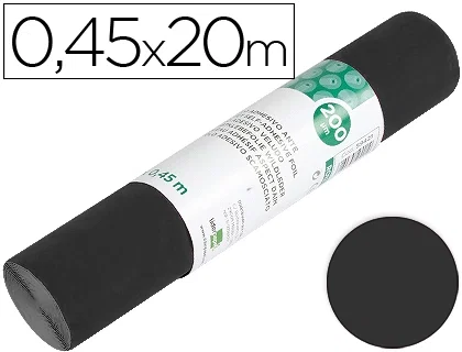Liderpapel Rollo adhesivo autoadhesivo unicolor negro mate, 0.45 m x 20 m, 100 micras, para manualidades y forrar superficies Liderpapel Rollo adhesivo autoadhesivo unicolor negro mate, 0.45 m x 20 m, 100 micras, para manualidades y forrar superficies