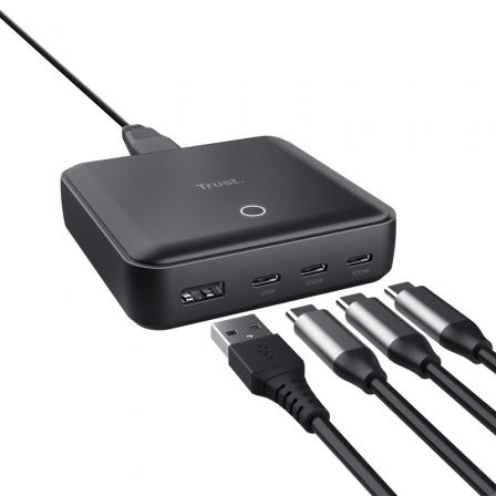 Trust Cargador de sobremesa 25242 100W 3xUSB-C 1xUSB-A PD 3.0 Trust Cargador de sobremesa 25242 100W 3xUSB-C 1xUSB-A PD 3.0