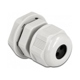 DeLOCK Prensaestopas PG9 para Cable Redondo Gris, 3 Entradas, 2 Piezas, IP68, Plastico, Diámetro 3 mm