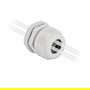 DeLOCK Prensaestopas PG9 para Cable Redondo Gris, 3 Entradas, 2 Piezas, IP68, Plastico, Diámetro 3 mm