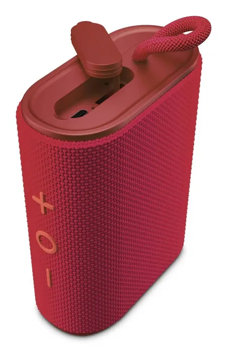 Energy Sistem Altavoz Bluetooth Portátil StreetPlay Rojo 8W IPX6 Resistente al Agua, Radio FM, Lector MicroSD, 12h Autonomía, Luces LED