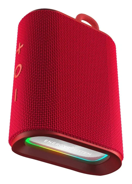 Energy Sistem Altavoz Bluetooth Portátil StreetPlay Rojo 8W IPX6 Resistente al Agua, Radio FM, Lector MicroSD, 12h Autonomía, Luces LED