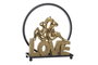 DKD Home Decor Love conejitos Decoracion Luminosa Dorado Negro 30 x 31.5 x 11 cm Resina LED USB