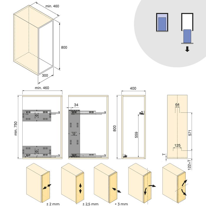 Emuca Carro extraíble Harmony con cierre suave, Módulo ancho 400mm alto 800mm, Acero y Madera, Gris antracita Emuca Carro extraíble Harmony con cierre suave, Módulo ancho 400mm alto 800mm, Acero y Madera, Gris antracita