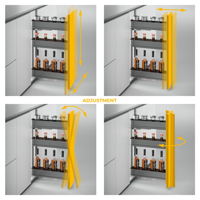 Emuca Carro extraíble Harmony con cierre suave, Módulo ancho 400mm alto 800mm, Acero y Madera, Gris antracita Emuca Carro extraíble Harmony con cierre suave, Módulo ancho 400mm alto 800mm, Acero y Madera, Gris antracita