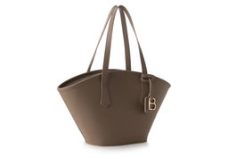 Lucky Bees 1284 Bolso Tote de Cuero de Polivinilo Color Visón Oscuro Elegante y Duradero