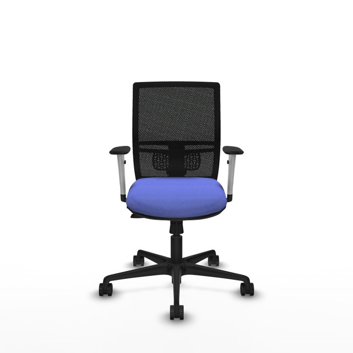 PIQUERAS Y CRESPO Silla de oficina Yunquera con mecanismo Sincro/Traslack, Azul claro/Negro