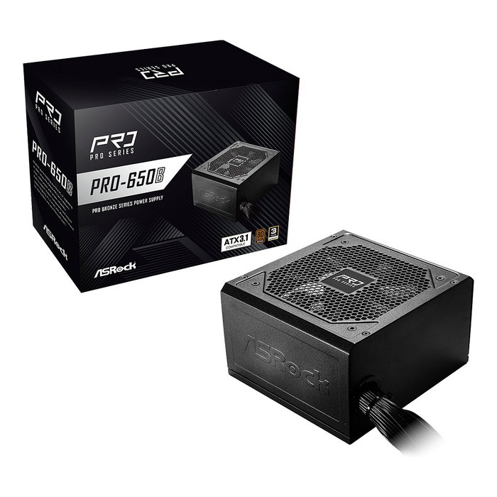 ASRock Pro Series PRO-650B 650W ATX 80+ Bronze Negro ASRock Pro Series PRO-650B 650W ATX 80+ Bronze Negro