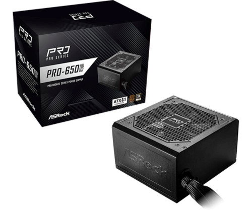 ASRock PRO-650B 650W ATX 80 PLUS Bronze Negro ASRock PRO-650B 650W ATX 80 PLUS Bronze Negro
