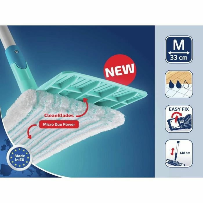 Leifheit PowerClean M Juego de fregona con cubo y escurridor Turquesa