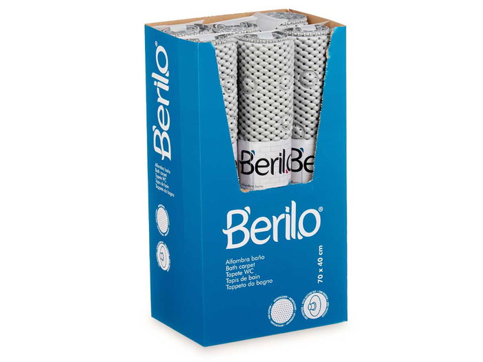 Berilo Alfombra Baño Antideslizante Goma Gris PVC 40x40x7.5 cm (Set de 6)