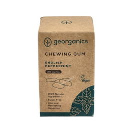 GEORGANICS Chicle de Menta con Xilitol 30 Chicles Naturales para Frescor Bucal y Protección Dental Contra Caries
