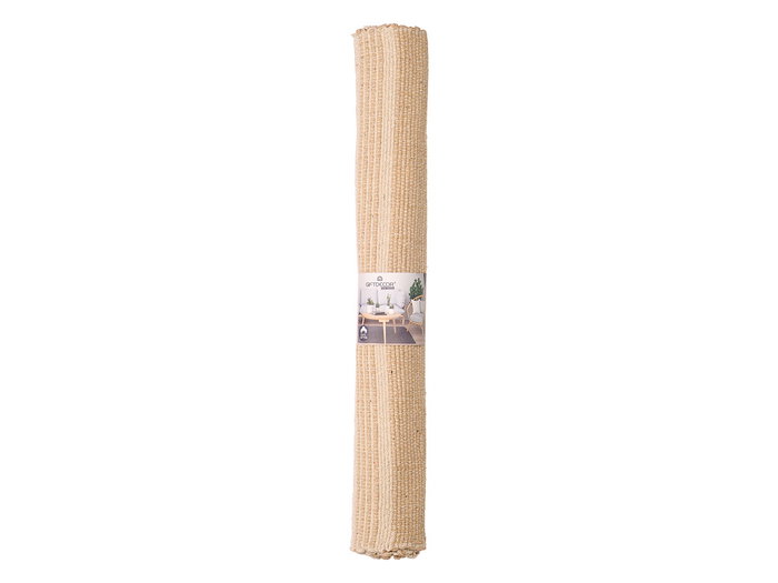 Giftdecor Alfombra 2 Colores 70 x 140 cm de Algodón Blanco y Marrón (Set de 8)