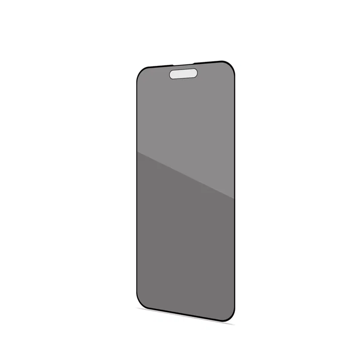 Celly PRIVACYF1053BK Protector de pantalla de privacidad vidrio templado 9H negro para Apple iPhone 15, anti-huellas, resistente a golpes