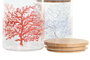 DKD Home Decor Bote de Borosilicato y Bambú Coral 22, 700 ml