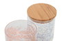 DKD Home Decor Bote de Borosilicato y Bambú Coral 22, 700 ml