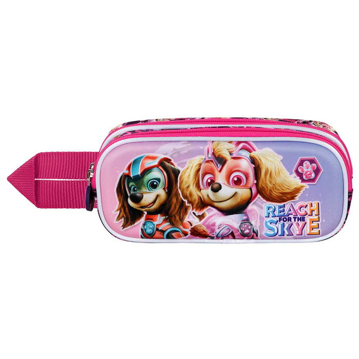 Paw Patrol La Patrulla Canina Estuche Portatodo 3D Doble Escolar Rosa 8 x 22 x 10 cm