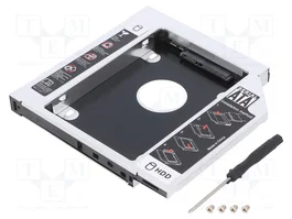 QOLTEC Carcasa de disco 2,5 pulgadas SATA en aluminio negro