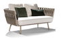 DKD Home Decor Sofá Terraza y Jardín 138 x 72 x 68 cm Set de 4 Piezas Cuerda Metal