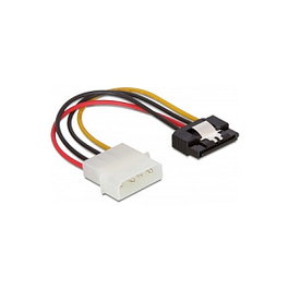 DeLOCK Cable de alimentación SATA HDD a Molex 4 pin con clip metálico, recto