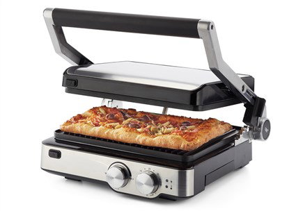 Ariete 1918 Grill Eléctrico Grill&Taste para Bocadillos, Carnes a la Parrilla, Tostadas y Pizza con Termostato y Apertura 180º Ariete 1918 Grill Eléctrico Grill&Taste para Bocadillos, Carnes a la Parrilla, Tostadas y Pizza con Termostato y Apertura 180º