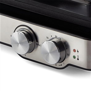 Ariete 1918 Grill Eléctrico Grill&Taste para Bocadillos, Carnes a la Parrilla, Tostadas y Pizza con Termostato y Apertura 180º Ariete 1918 Grill Eléctrico Grill&Taste para Bocadillos, Carnes a la Parrilla, Tostadas y Pizza con Termostato y Apertura 180º