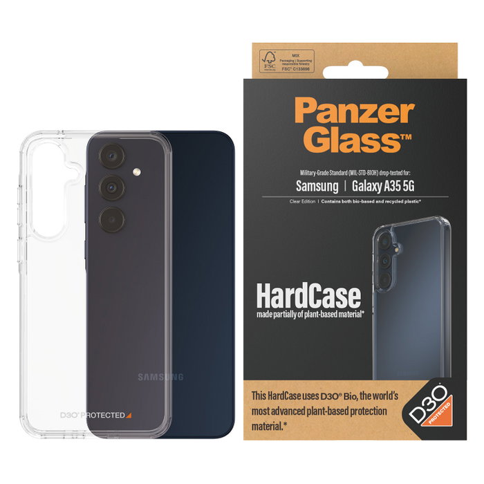 PanzerGlass HardCase con D3O para Samsung Galaxy A35 5G, Transparente