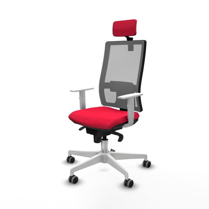 PIQUERAS Y CRESPO Silla de oficina Horna con mecanismo Sincro, Rojo y Gris