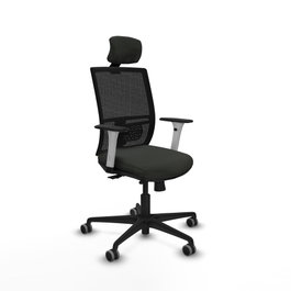 PIQUERAS Y CRESPO Silla de oficina Yunquera con mecanismo Sincro/Traslack, Negro