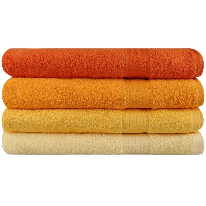 HOB8681181631126 Juego de 4 Toallas de Baño de Algodón, 70 x 140 cm, Color Amarillo HOB8681181631126 Juego de 4 Toallas de Baño de Algodón, 70 x 140 cm, Color Amarillo
