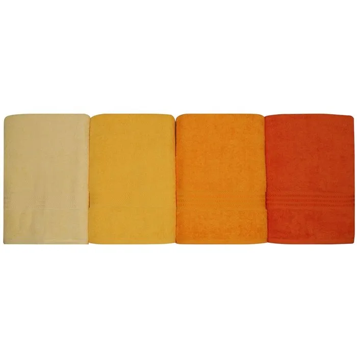HOB8681181631126 Juego de 4 Toallas de Baño de Algodón, 70 x 140 cm, Color Amarillo HOB8681181631126 Juego de 4 Toallas de Baño de Algodón, 70 x 140 cm, Color Amarillo