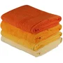 HOB8681181631126 Juego de 4 Toallas de Baño de Algodón, 70 x 140 cm, Color Amarillo