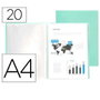 Liderpapel Carpeta Escaparate 20 Fundas DIN A4 Verde Manzana Opaco