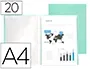 Liderpapel Carpeta Escaparate 20 Fundas Polipropileno DIN A4 Verde Manzana Opaco