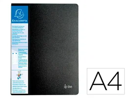 Exacompta Carpeta Up-line Escaparate DIN A4 Negro con 80 Fundas