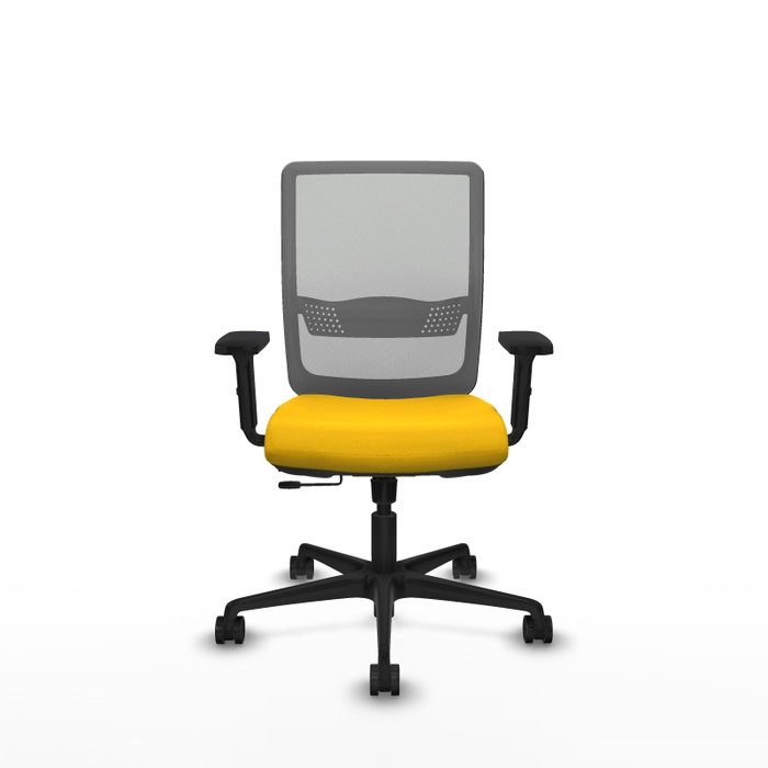 PIQUERAS Y CRESPO Silla de oficina Haches con mecanismo Sincro/Traslack, Amarillo y Gris PIQUERAS Y CRESPO Silla de oficina Haches con mecanismo Sincro/Traslack, Amarillo y Gris