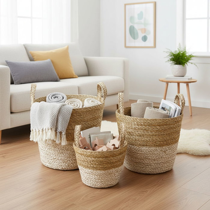 Privilege Cesta Cónica Seagrass con Asas 20 cm (24 Unidades)