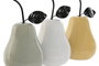 DKD Home Decor Set de 3 Figuras de Pera en Porcelana y Metal, Colección FRUITS