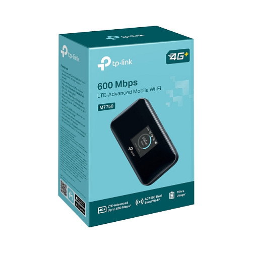 TP-Link M7750 V1 Router Móvil 4G LTE Portátil con Wi-Fi AC (802.11ac), Pantalla TFT 1.44", Batería 3280 mAh, NanoSIM, Negro TP-Link M7750 V1 Router Móvil 4G LTE Portátil con Wi-Fi AC (802.11ac), Pantalla TFT 1.44", Batería 3280 mAh, NanoSIM, Negro